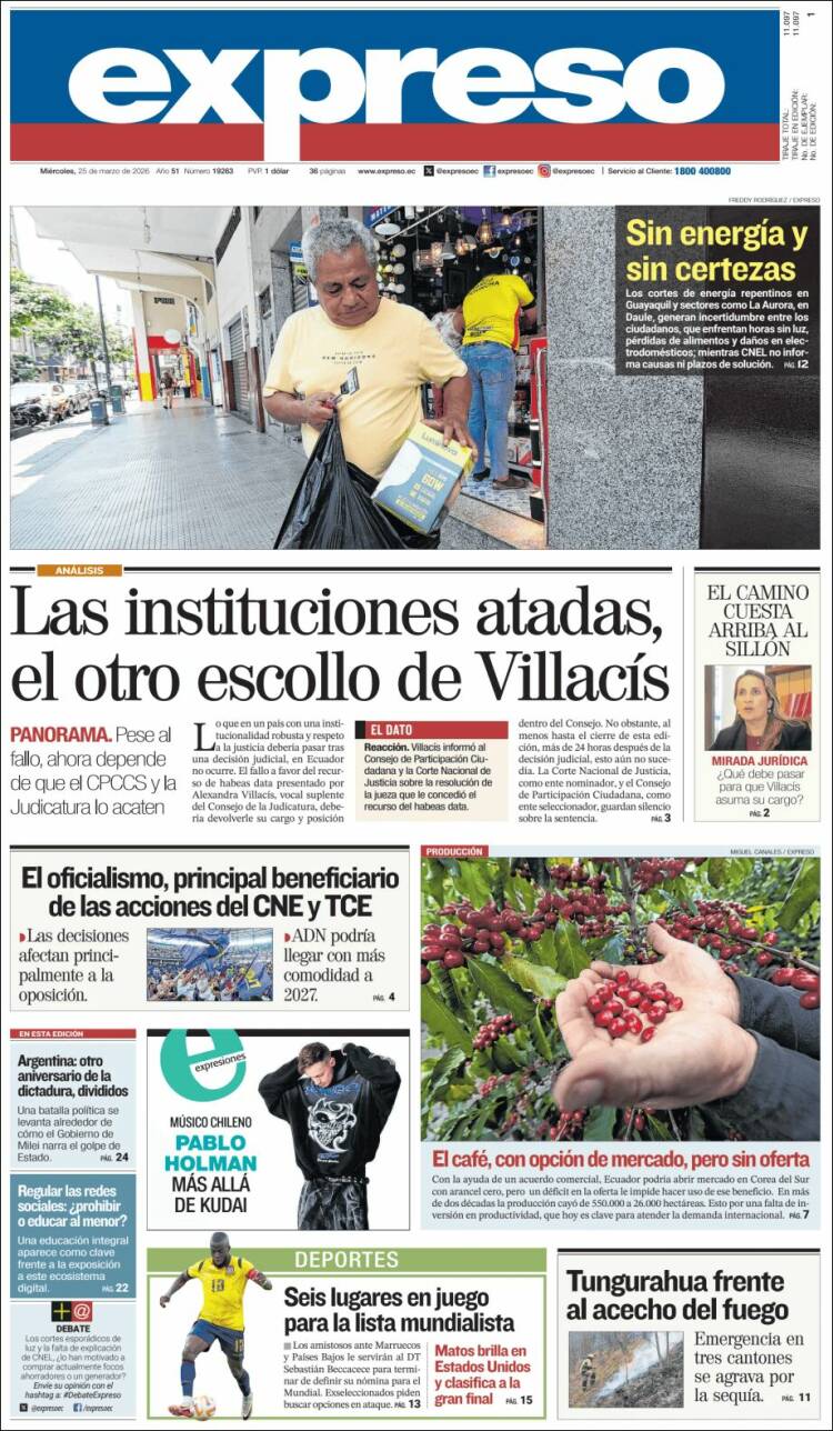 Portada de Expreso (Ecuador)