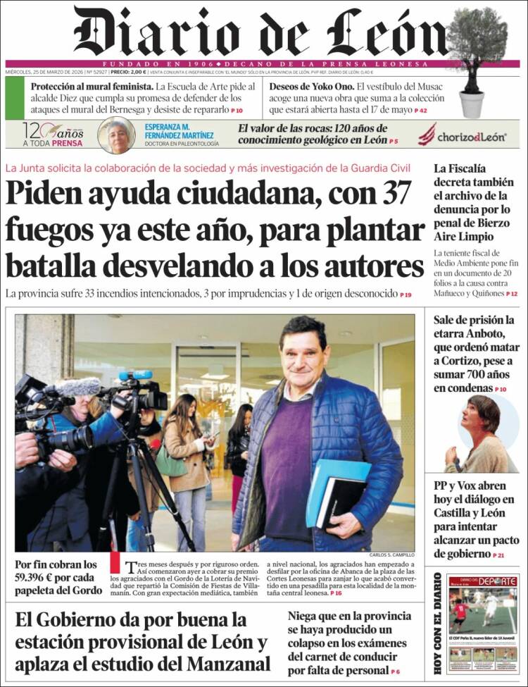 Portada de Diario de León (Espa&ntilde;a)