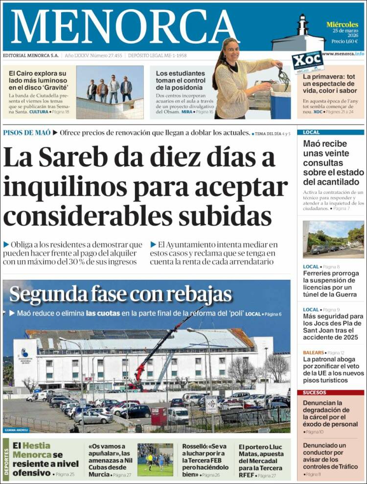 Portada de Menorca - Diario Insular (Espa&ntilde;a)