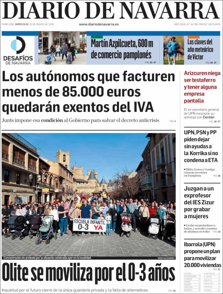 Portada de Diario de Navarra (Espa&ntilde;a)