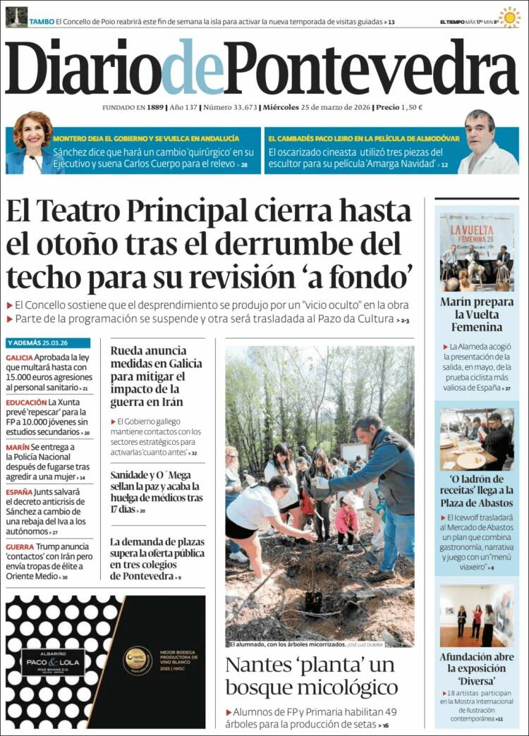 Portada de Diario de Pontevedra (Espa&ntilde;a)