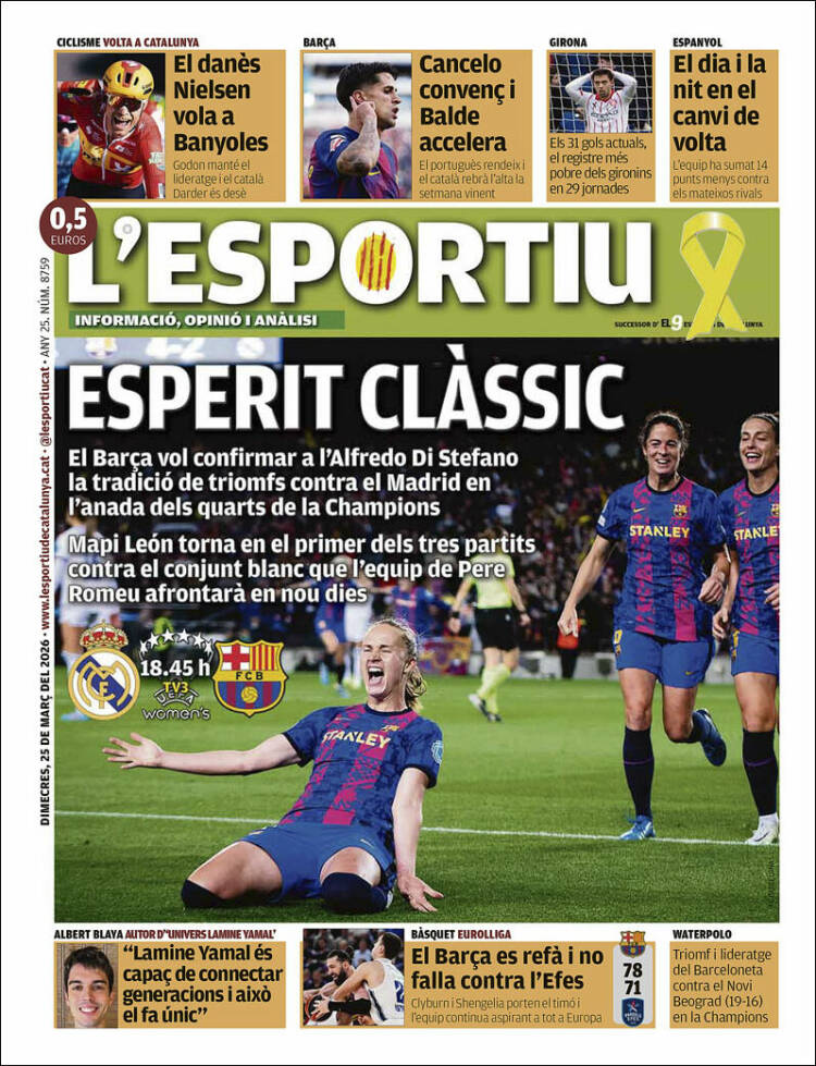Portada de L'Esportiu (Espa&ntilde;a)