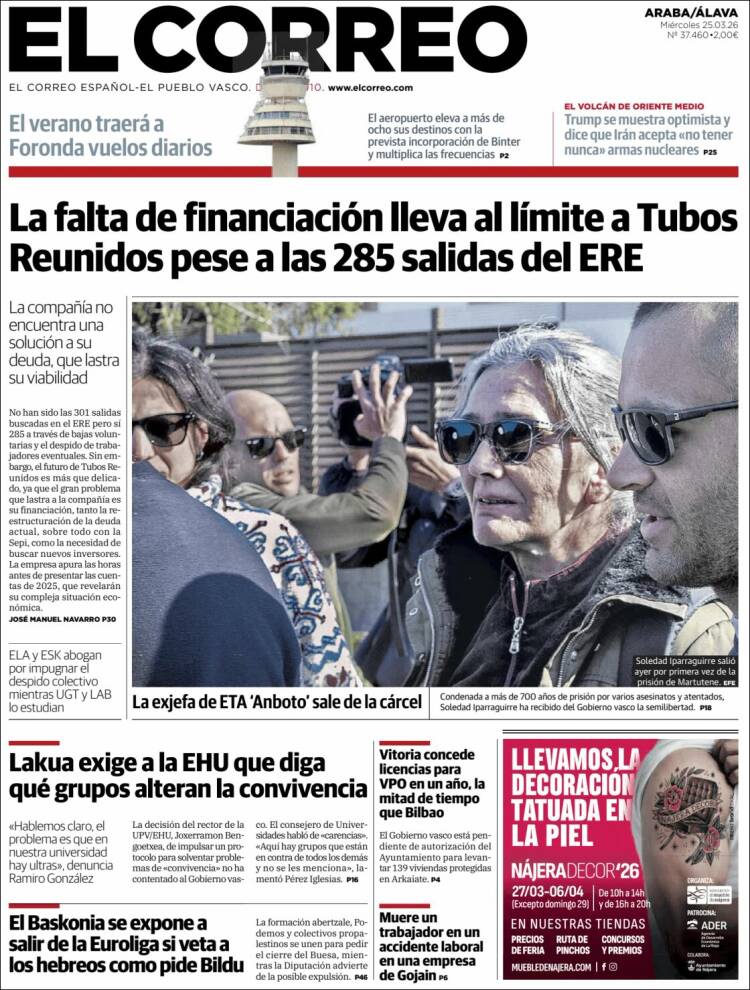 Portada de El Correo - Álava (Espa&ntilde;a)