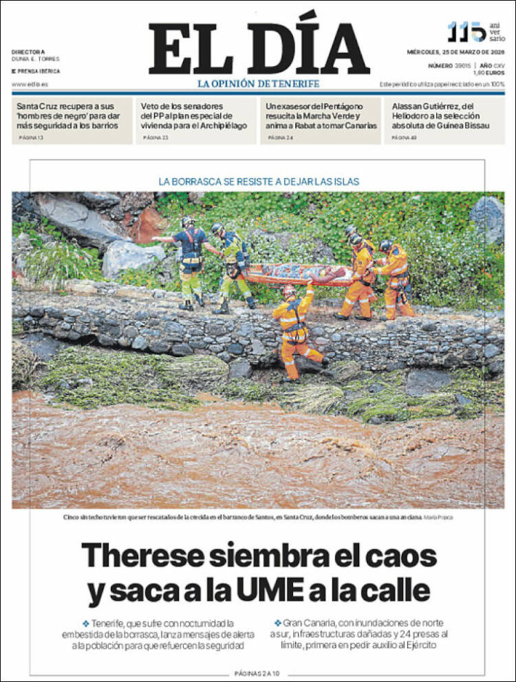 Portada de El Día (Espa&ntilde;a)