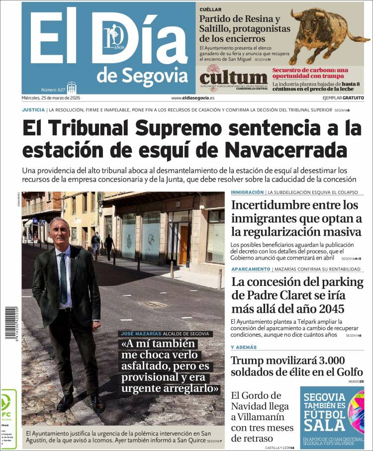 Portada de El Día de Segovia (Espa&ntilde;a)
