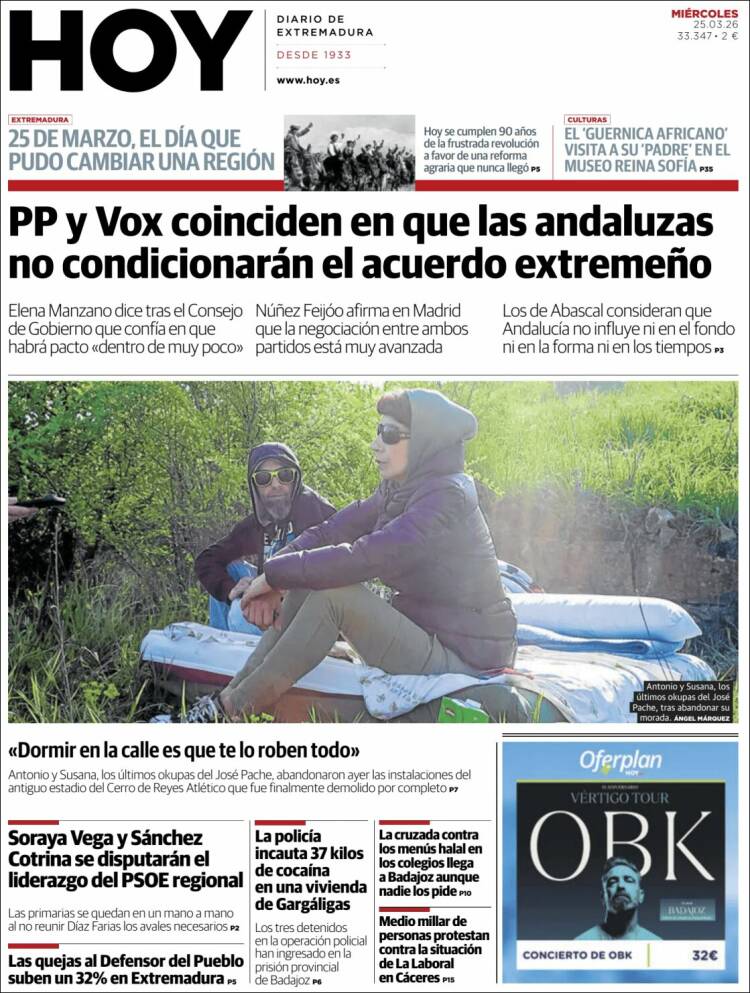 Portada de Hoy - Caceres (Espa&ntilde;a)