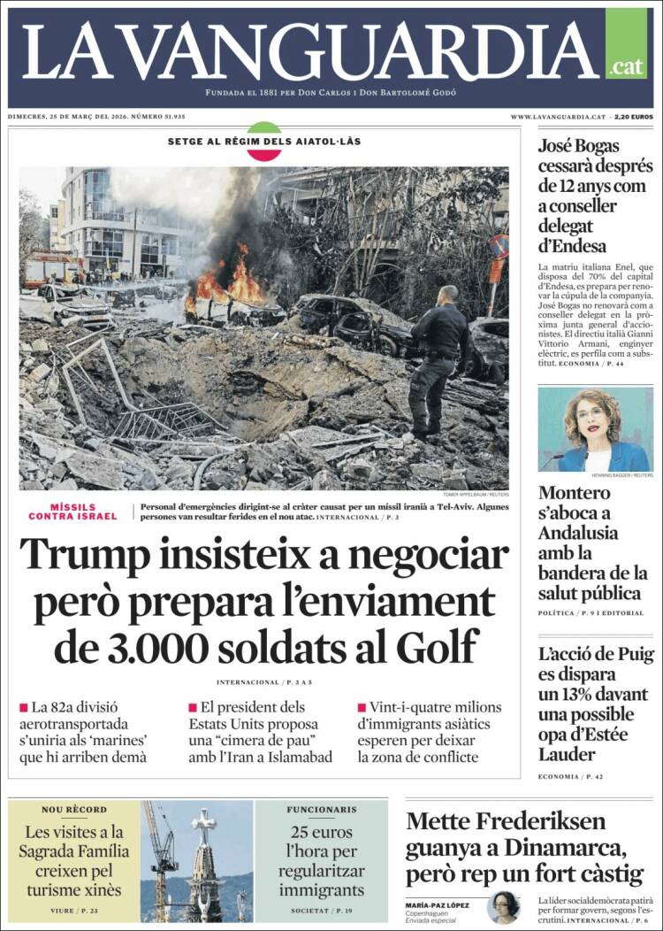 Portada de La Vanguardia (Espa&ntilde;a)