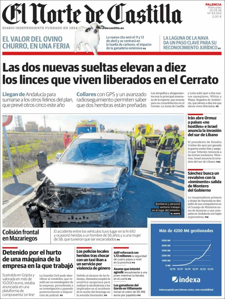 Portada de Norte de Castilla - Palencia (Espa&ntilde;a)