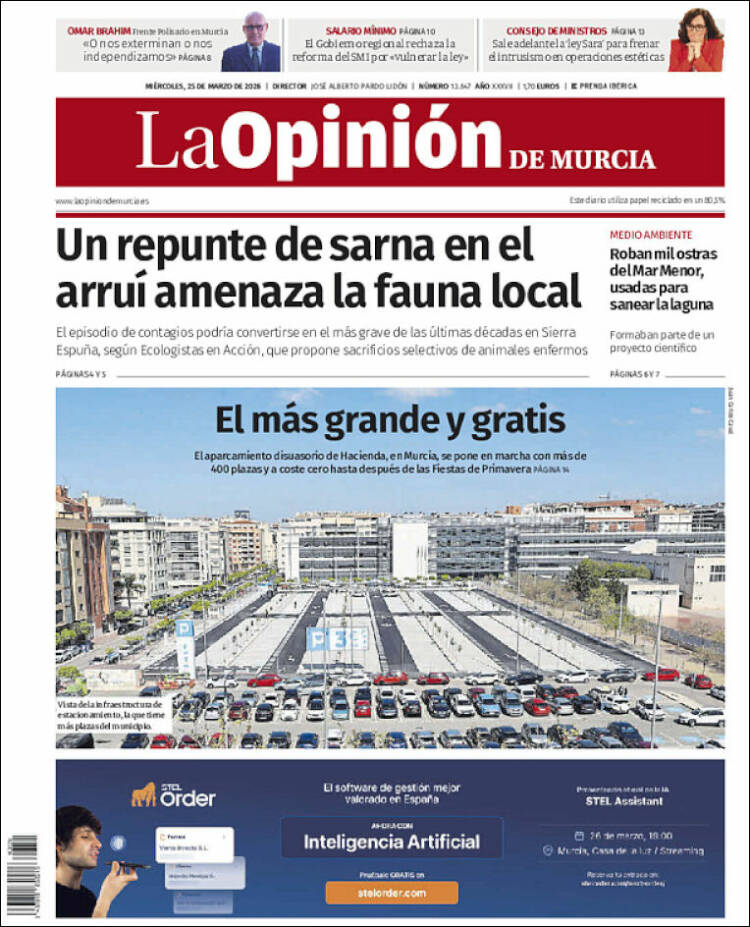 Portada de La Opinión de Murcia (Espa&ntilde;a)