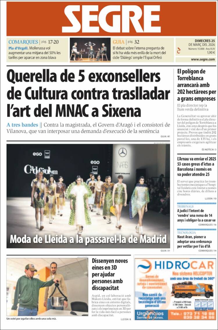 Portada de Segre (Espa&ntilde;a)