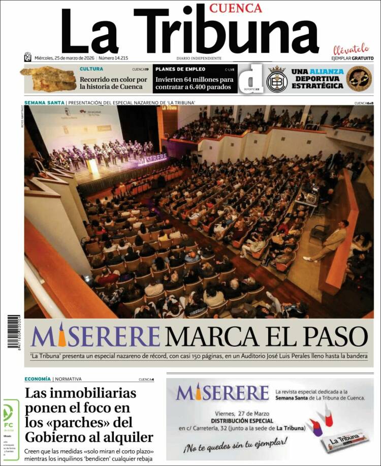 Portada de La Tribuna de Cuenca (Espa&ntilde;a)