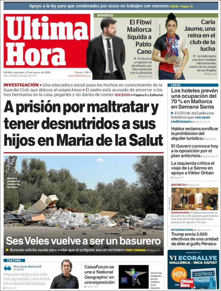 Portada de Última Hora (Espa&ntilde;a)