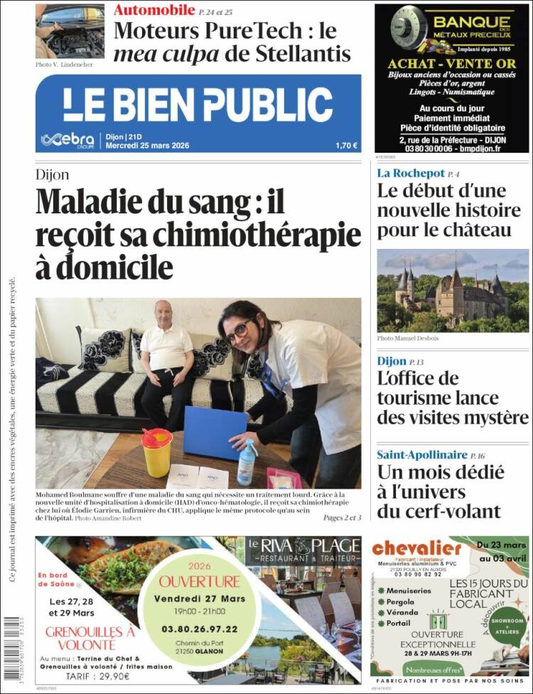 Portada de Le Bien Public (Francia)