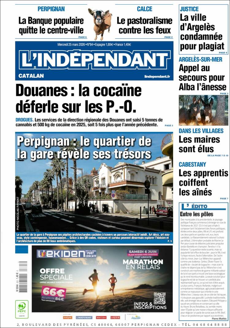 Portada de Le Indépendant (Francia)