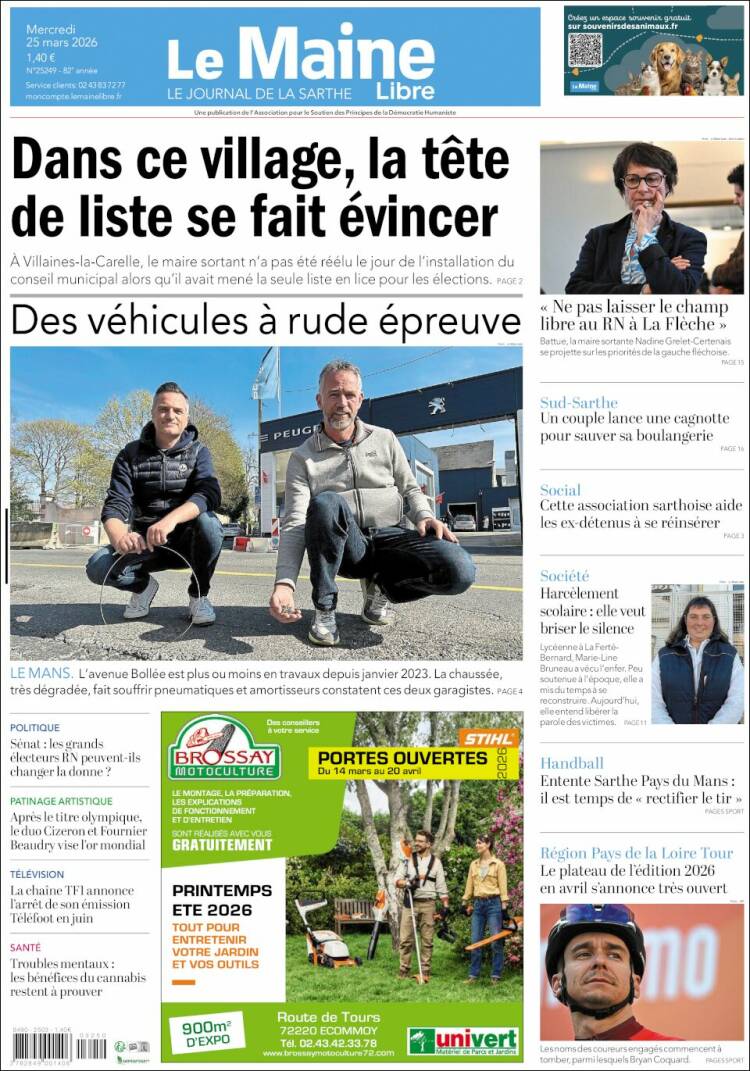 Portada de Le Maine Libre (Francia)