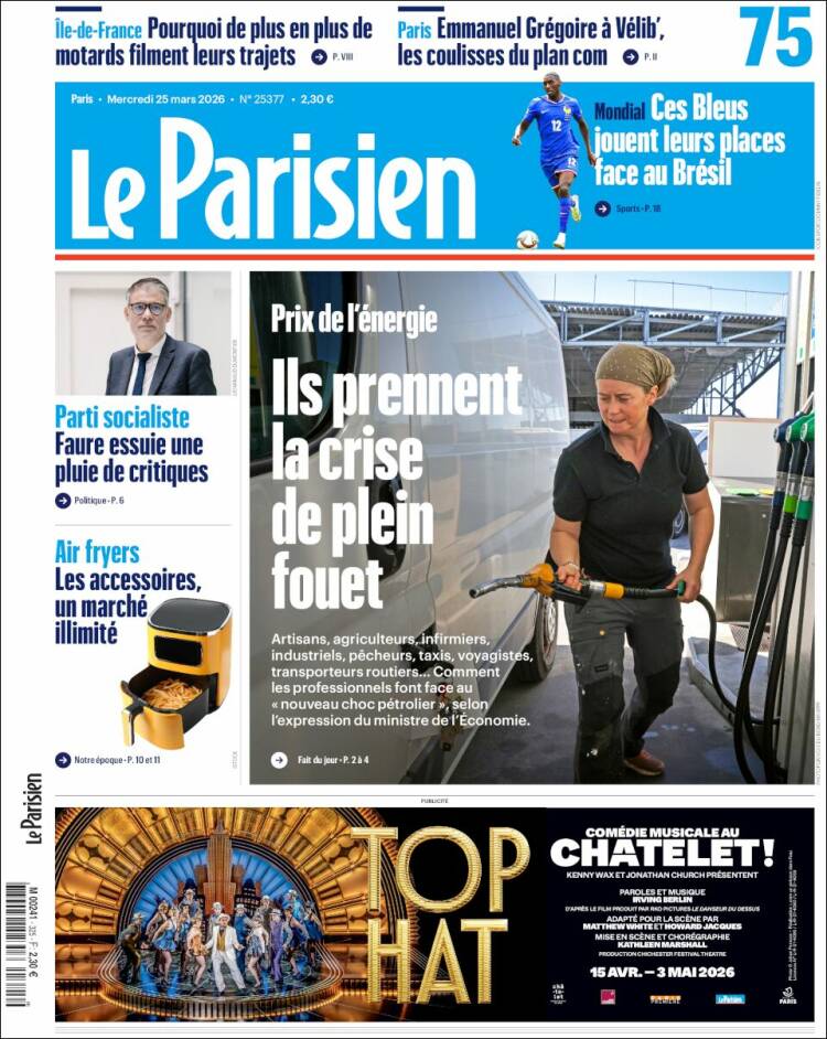 Portada de Le Parisien (Francia)