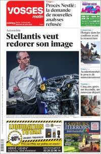 Portada de Vosges Matin (Francia)