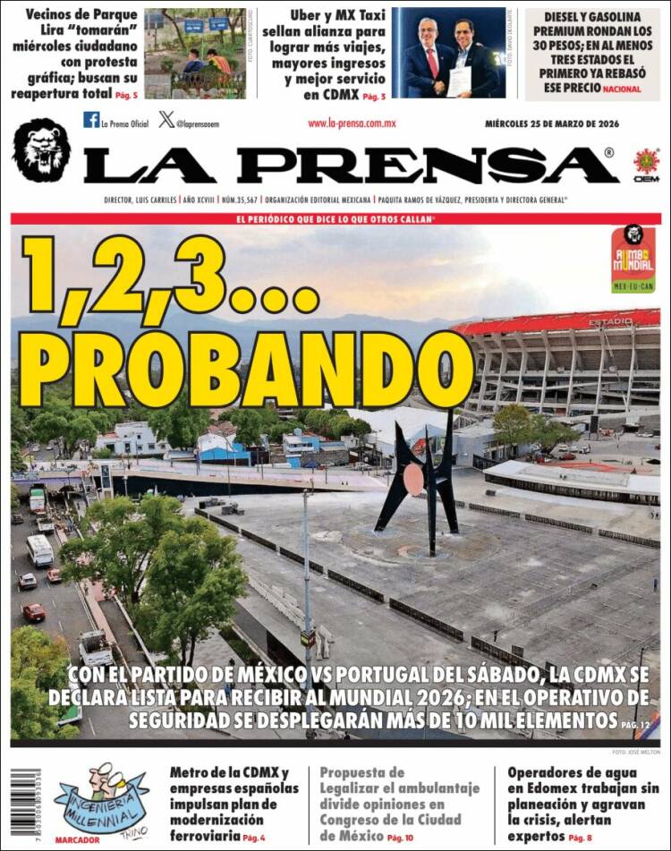 Portada de La Prensa (M&eacute;xico)