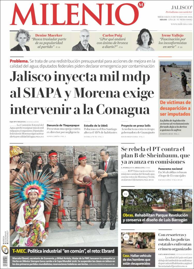 Portada de Milenio - Jalisco (M&eacute;xico)