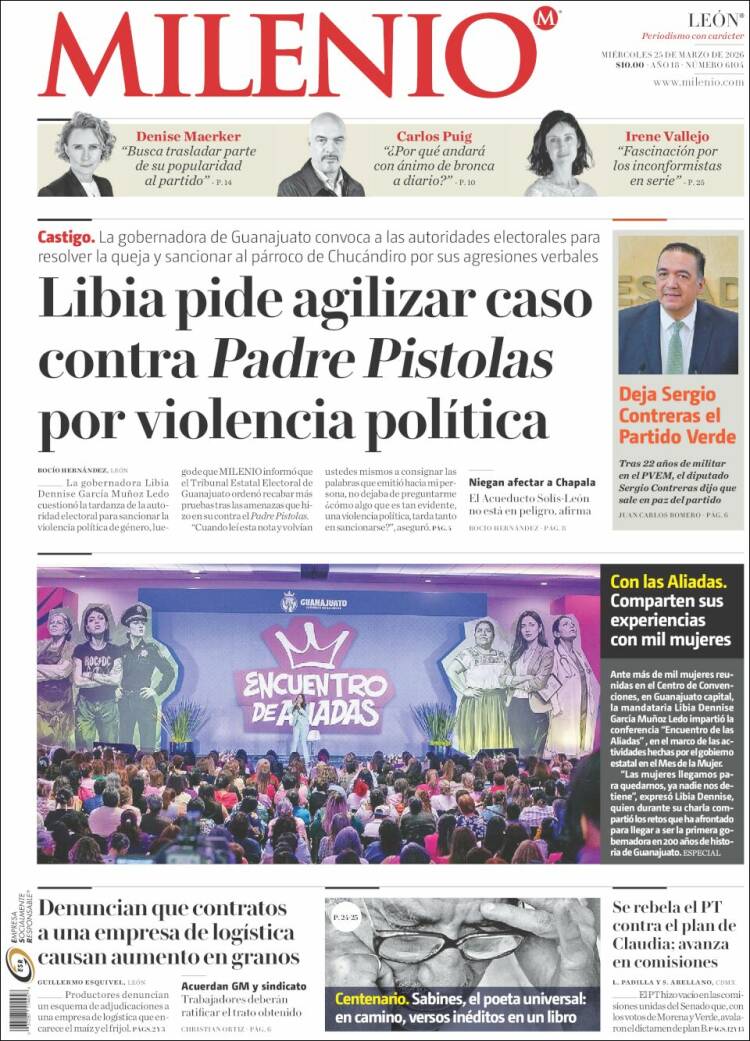 Portada de Milenio de León (M&eacute;xico)