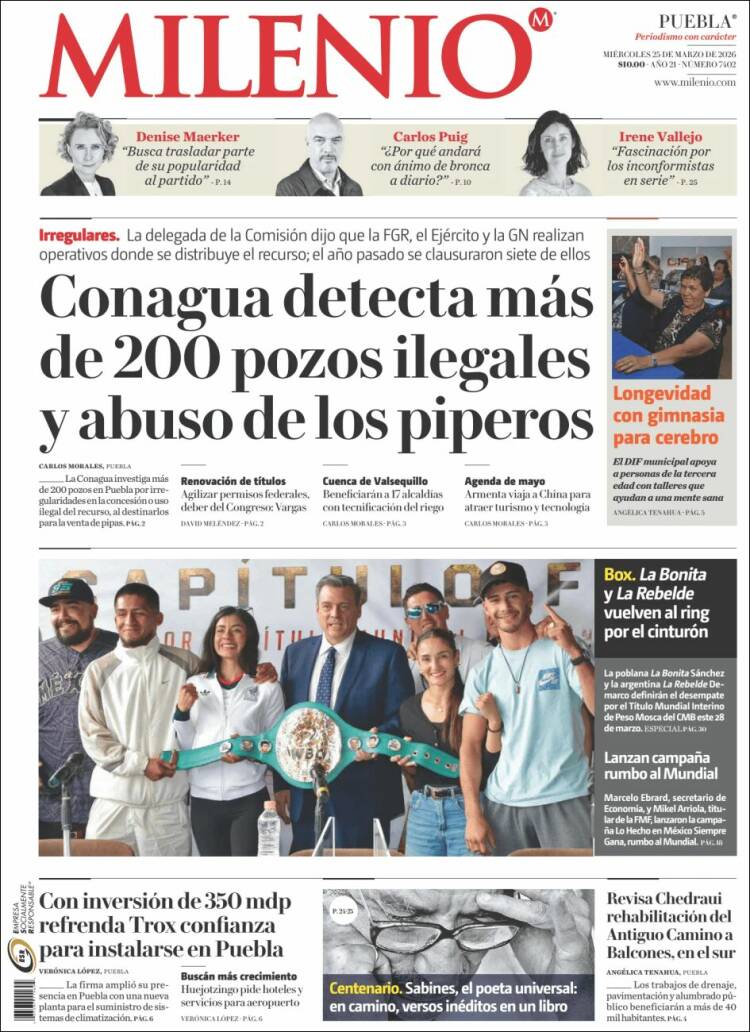 Portada de Milenio de Puebla (M&eacute;xico)
