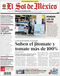 Portada de El Sol de México (M&eacute;xico)