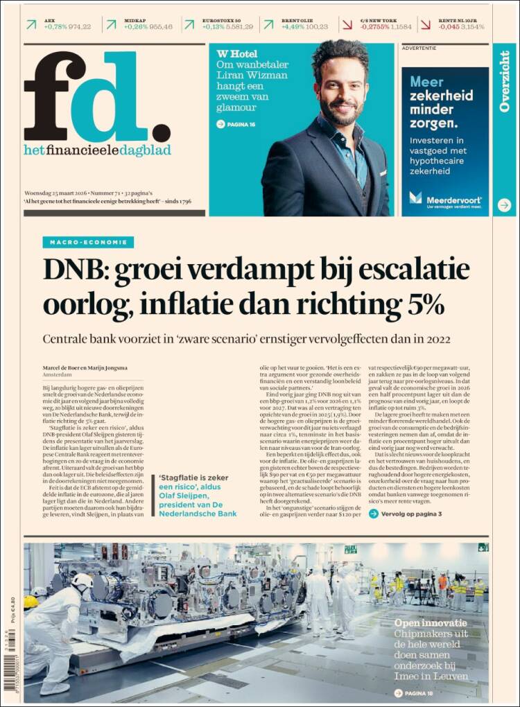 Portada de Het Financieele Dagblad (Pa&iacute;ses Bajos)