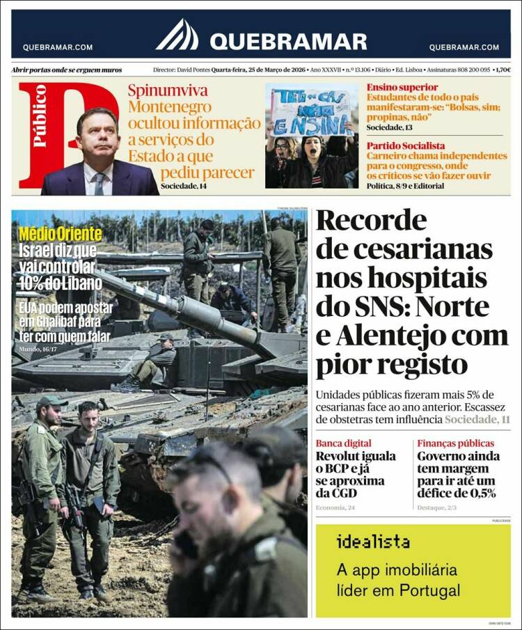 Portada de Público (Portugal)