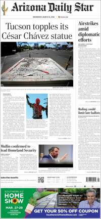 Portada de Arizona Daily Star (USA)
