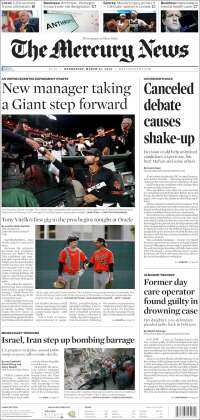 Portada de San Jose Mercury News (USA)