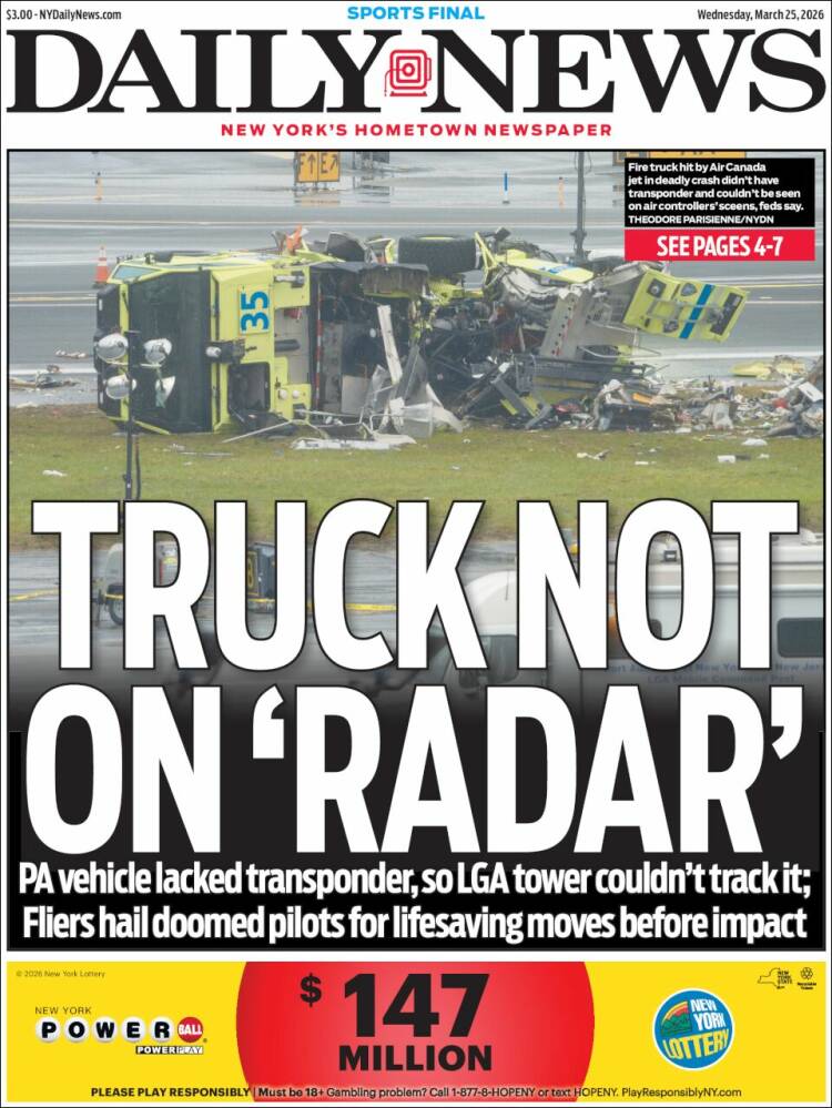 Portada de Daily News - New York (USA)