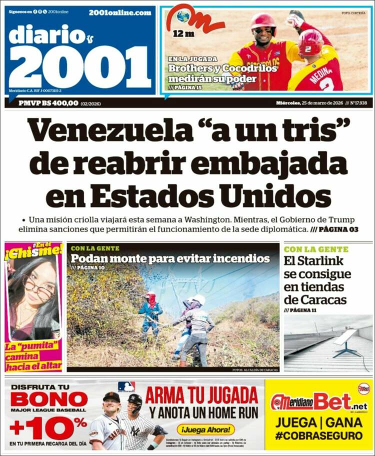 Portada de 2001 - Dosmiluno (Venezuela)