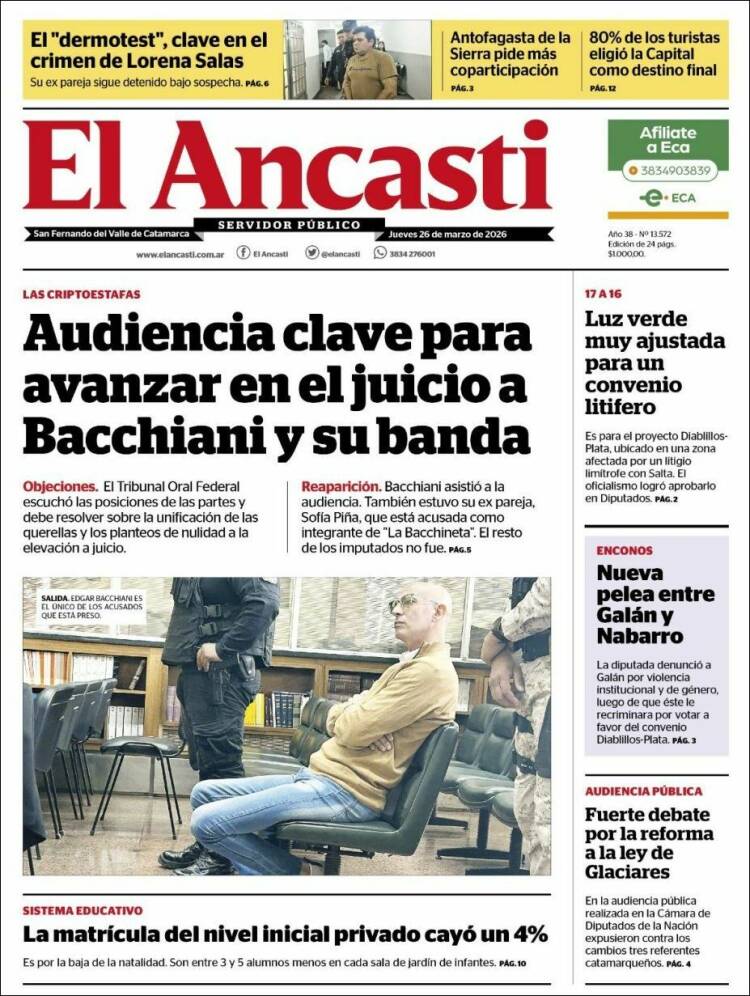 Portada de El Ancasti (Argentina)