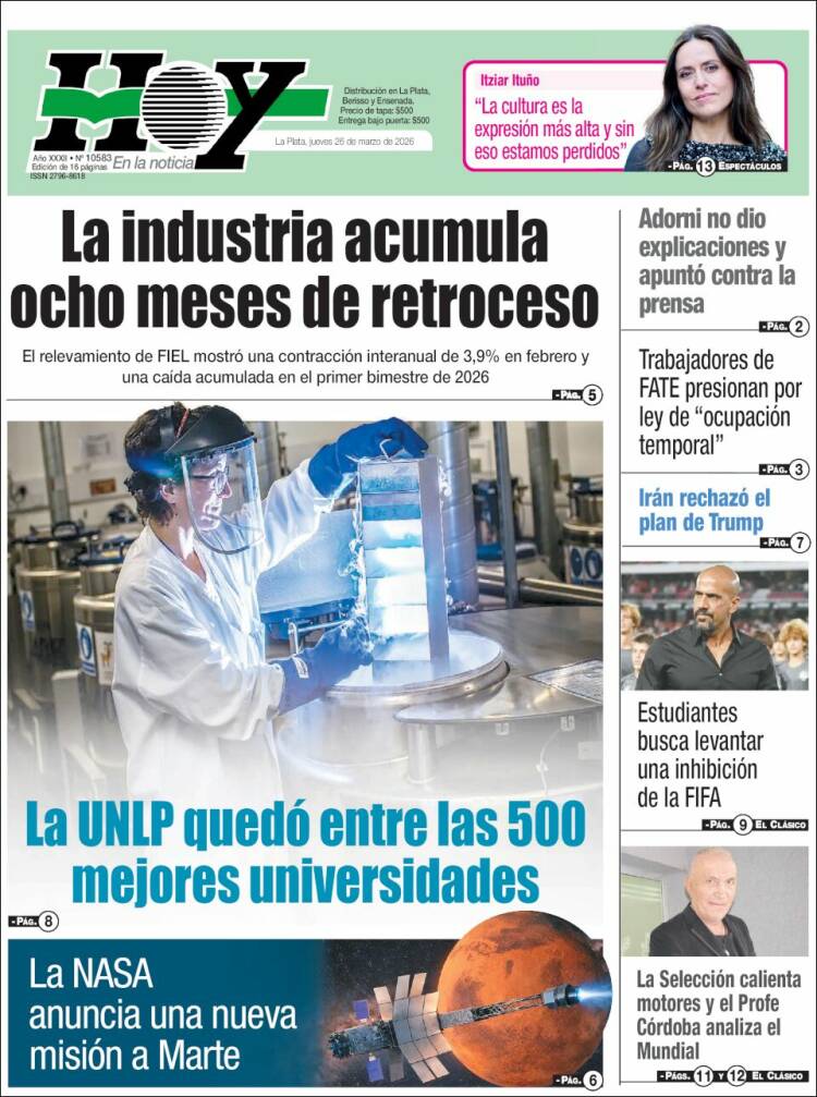 Portada de Diario Hoy (Argentina)