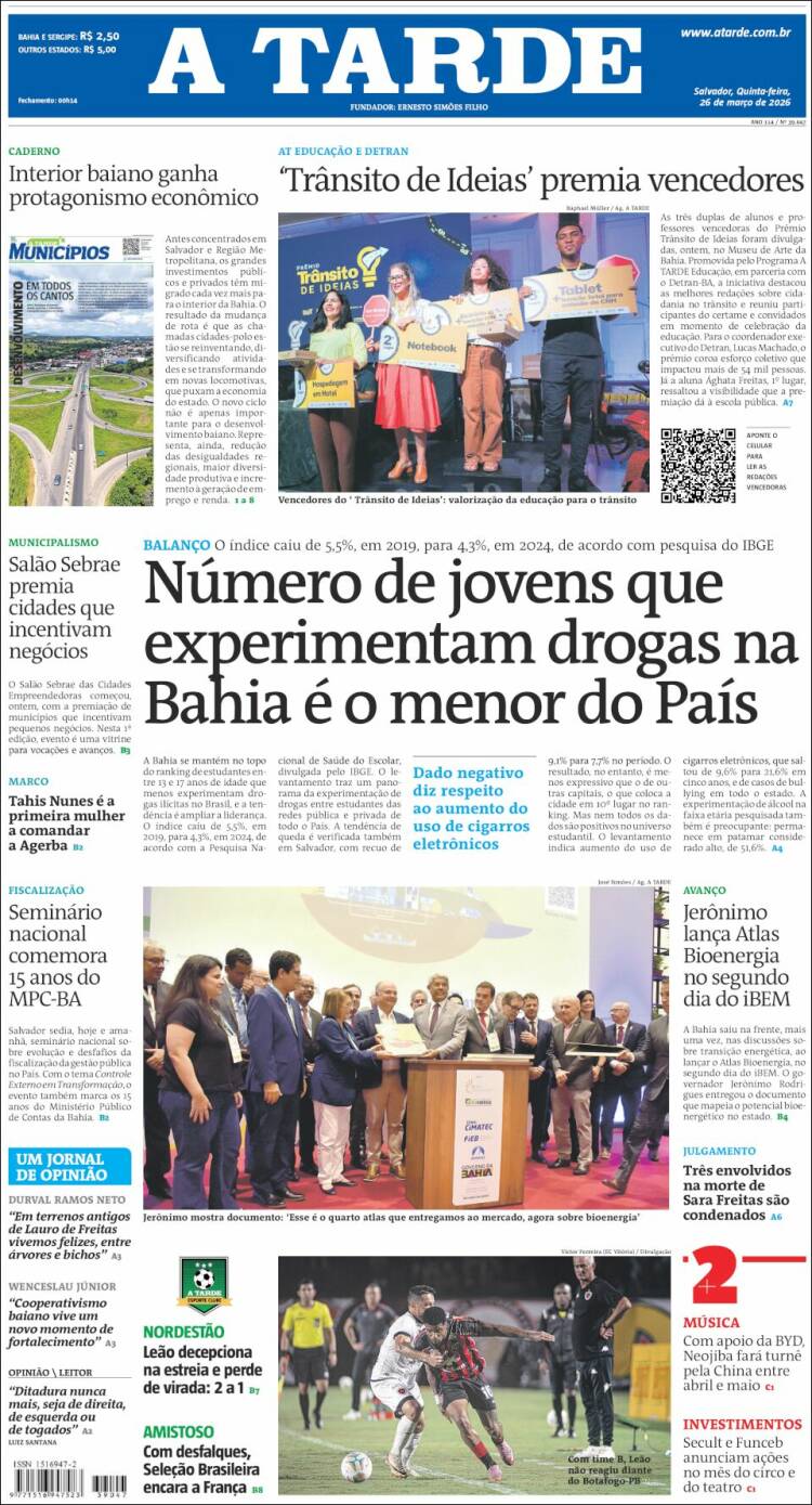Portada de Diário A Tarde (Brasil)