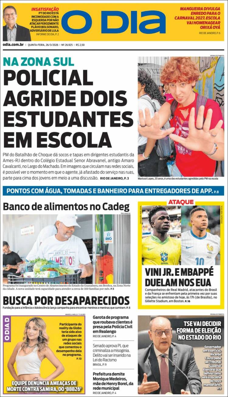 Portada de O Dia (Brasil)