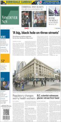 Portada de The Vancouver Sun (Canad&aacute;)