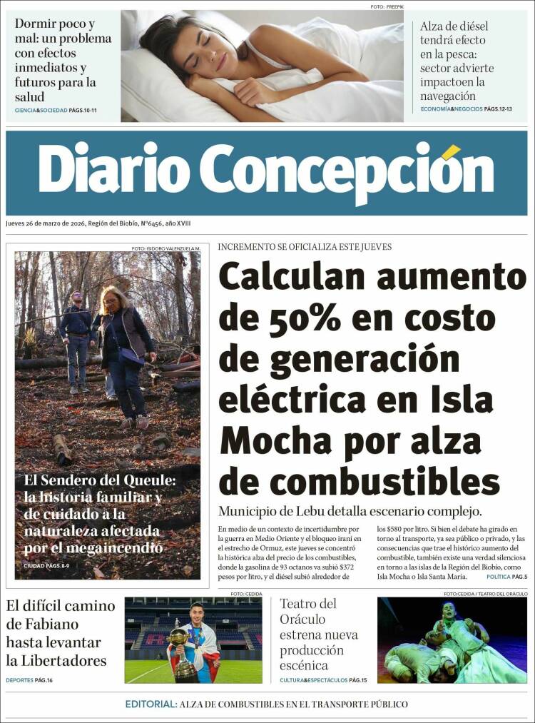 Portada de Diario de Concepción (Chile)
