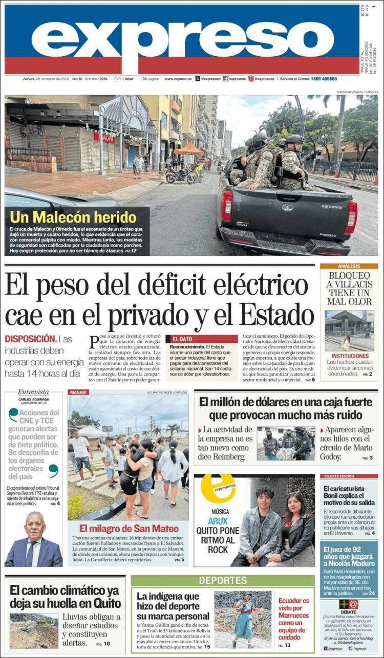 Portada de Expreso (Ecuador)