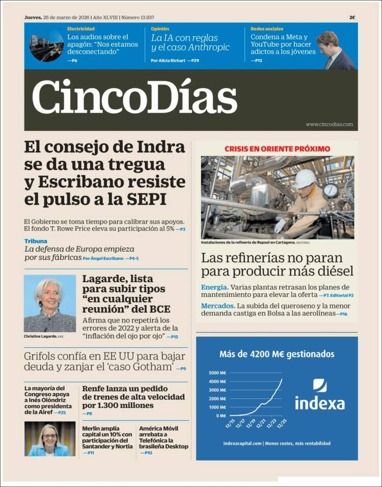 Portada de Cinco Días (Espa&ntilde;a)