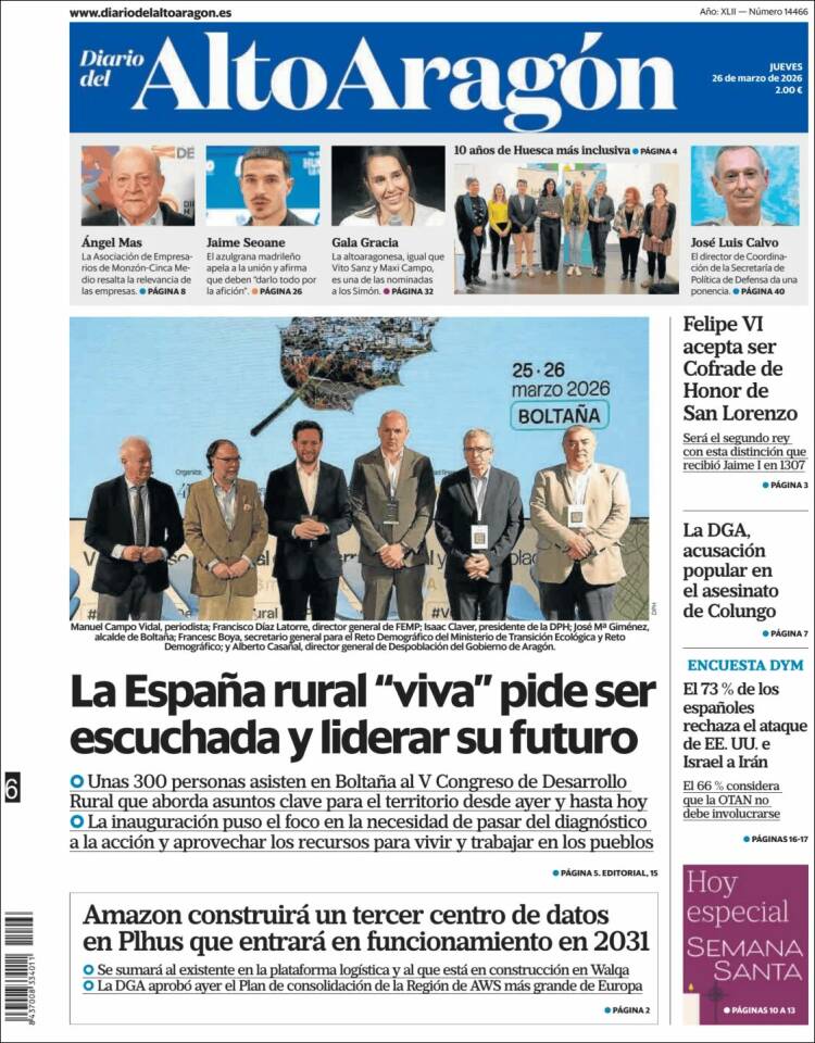 Portada de Diario del AltoAragón (Espa&ntilde;a)
