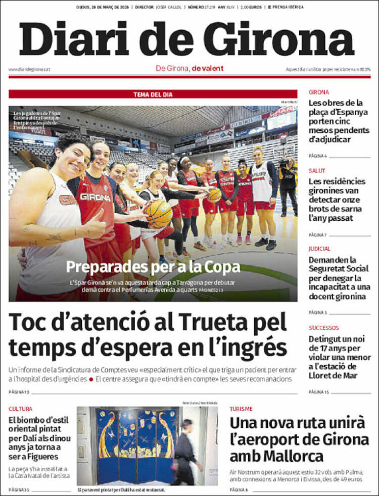 Portada de Diari de Girona (Espa&ntilde;a)