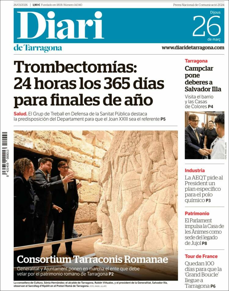 Portada de Diari de Tarragona (Espa&ntilde;a)
