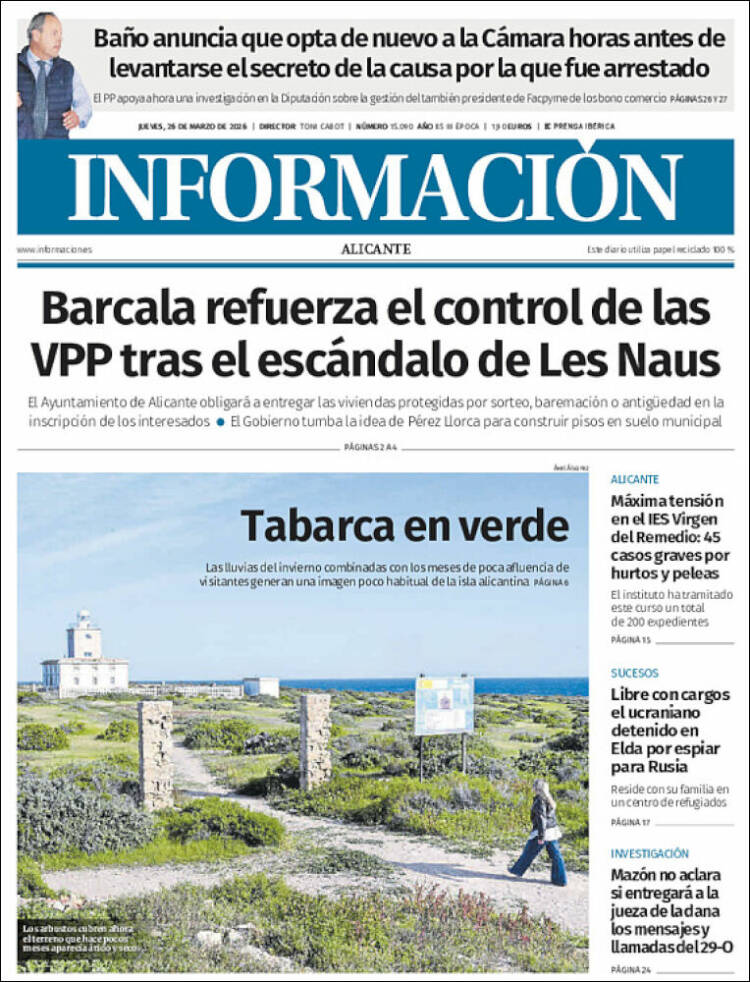 Portada de Diario Información (Espa&ntilde;a)