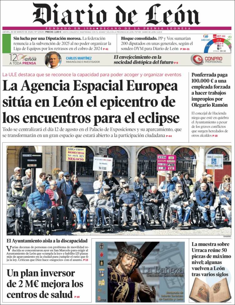 Portada de Diario de León (Espa&ntilde;a)