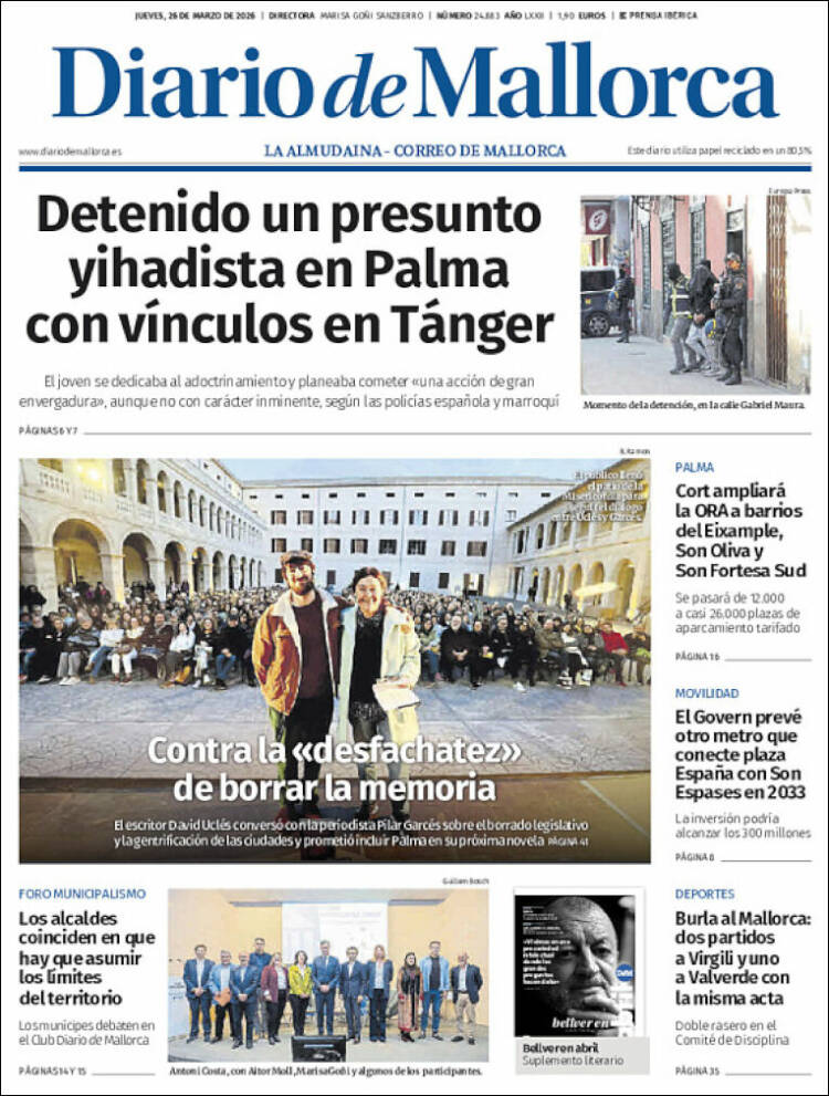 Portada de Diario de Mallorca (Espa&ntilde;a)