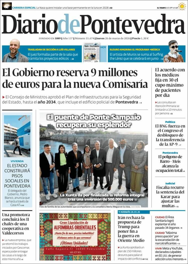 Portada de Diario de Pontevedra (Espa&ntilde;a)