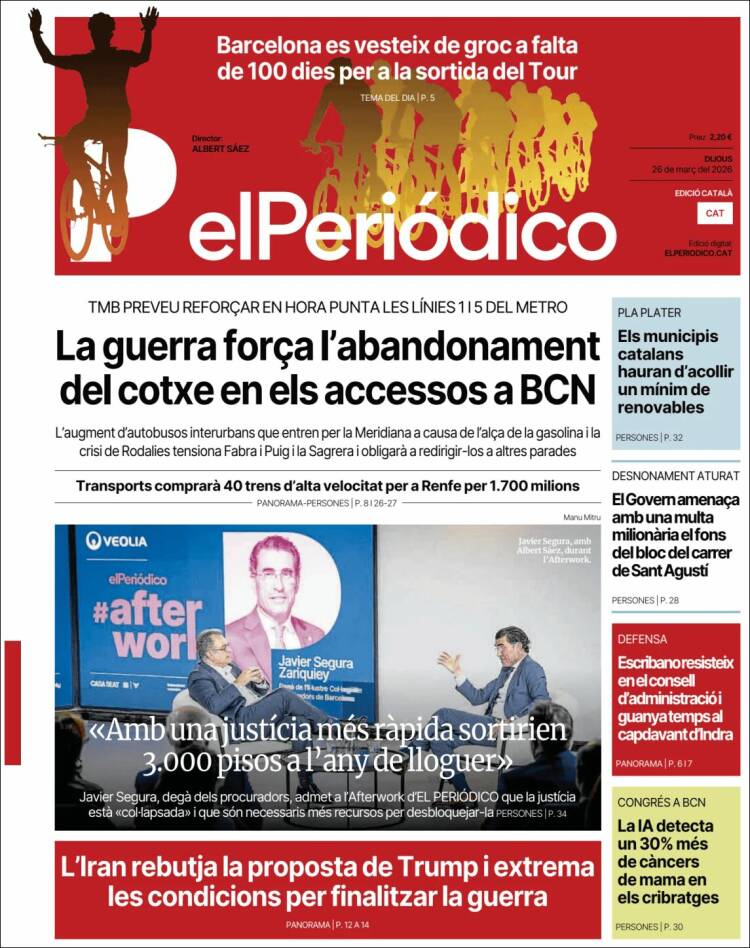 Portada de El Periódico de Catalunya (Espa&ntilde;a)