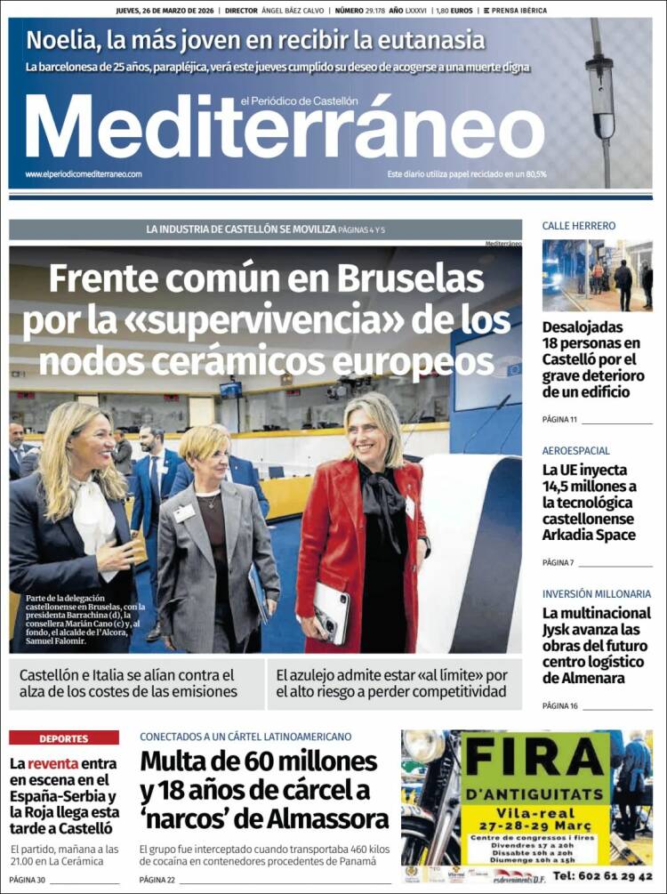 Portada de El Periódico Mediterraneo (Espa&ntilde;a)