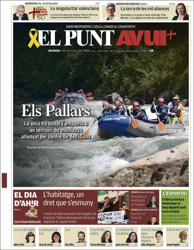Portada de El Punt Avui (Espa&ntilde;a)